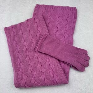 Nordstrom 100% Cashmere Scarf and Glove set. Pink color. No holes.